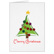 SoccerChickChristmasTree Karte