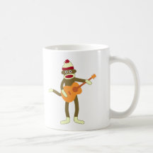 Socken-Affe-Akustikgitarre Kaffeehaferl