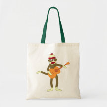 Socken-Affe-Akustikgitarre Leinentasche