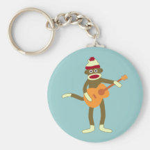 Socken-Affe-Akustikgitarre Schlüsselband
