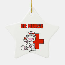 Socken-Affe ER-Krankenschwester-T-Shirts und Gesch Ornamente