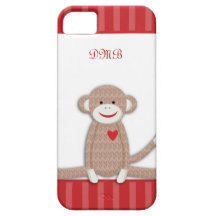 Socken-Affe-Monogramm iPhone 5 Fall Etui Fürs iPhone 5
