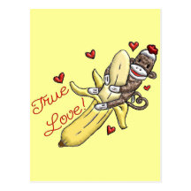 Socken-Affe-Valentinsgruß-Waren Postkarte