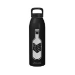 Soda-Pop-Silhouetteweiß auf Schwarzem Wasserflasche