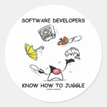 Softwareentwickler können jonglieren (Herzog) Runder Sticker