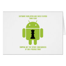 Softwareentwickler-Schach-Spieler denken Android Karten