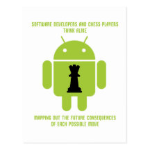 Softwareentwickler-Schach-Spieler denken Android Postkarte