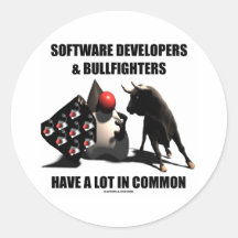 SoftwareentwicklerBullfighters haben gemeinsam Runder Aufkleber