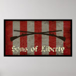 Söhne der Freiheits-Flagge mit zwei Musketen Poster
