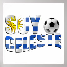 Sojabohnenöl Celeste Uruguay Flagge Futbol Fußball Plakatdrucke
