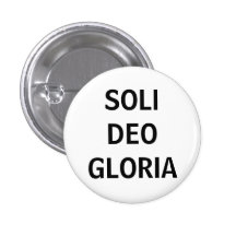 Soli Deo (Schwarzes auf Weiß) Anstecknadelbutton