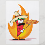 Sombrero-Chile-Chili-Pfeffer halten Pizza Flyerdruck