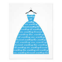 something blue, wedding dress, bridal gown einladungen