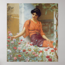Sommer-Blumen durch John William Godward Plakat