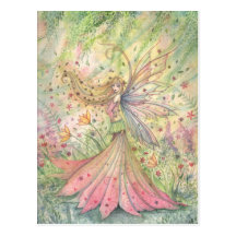 Sommer-Blumen-Feen-Postkarte