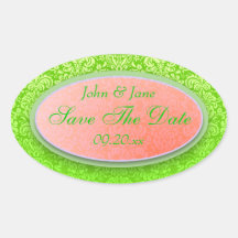 Sommer färbt Damast "Save the Date " Sticker