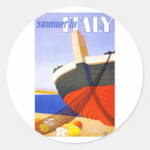 Sommer in Italien Runder Sticker