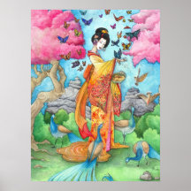 Sommer Maiko großer Plakat-Druck, Geisha Maiko Kun