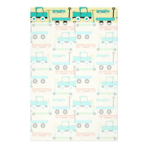 Sommer-Retro Rad-Roller-Auto-Lastwagen-LKWs Individuelles Druckpapier