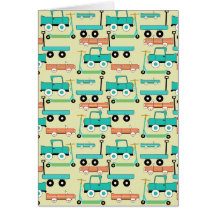 Sommer-Retro Rad-Roller-Auto-Lastwagen-LKWs Karten