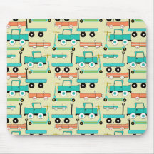Sommer-Retro Rad-Roller-Auto-Lastwagen-LKWs Mauspads
