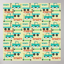 Sommer-Retro Rad-Roller-Auto-Lastwagen-LKWs Plakate