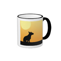 Sommer-Sonnenuntergang-Bullterrier Kaffeetasse