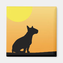 Sommer-Sonnenuntergang-Bullterrier Magnete