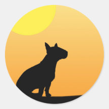 Sommer-Sonnenuntergang-Bullterrier Sticker