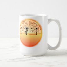 Sommer-Strand-Szene: Vektorzeichnen Tasse
