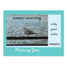 Sommerbeklagenhaiku-Kunst-sammelbare Postkarte