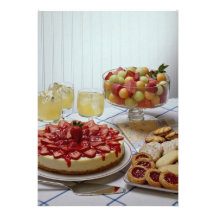 Sommernachtische mit Meloneschüssel Individuelle Einladungskarten