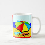 Sommerthemastrandszenen-Monogrammbecher Kaffee Tasse