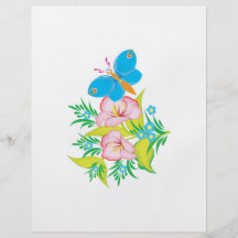 Sommerzeitschmetterlings-Blumenmuster Flyer Druck