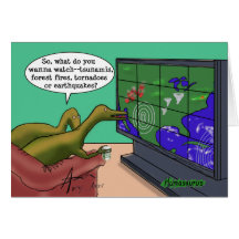 Sonderbare Wetter-Dinosaurier-Gruß-Karte 2