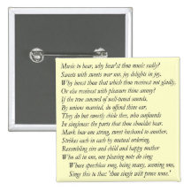 Sonett # 8 durch William Shakespeare Anstecknadel