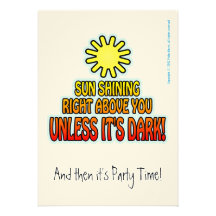 SONNE-GLÄNZENDE LUSTIGE PARTY EINLADUNG
