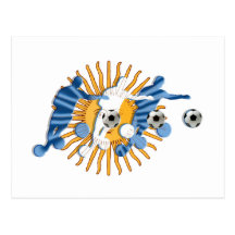 Sonneflaggengeschenke der Fußballspieler argentini Postkarte