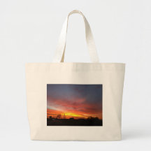 Sonnenaufgang im Herbst / Morgenröte im Herbst Leinentaschen