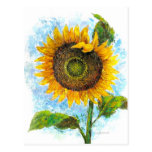 Sonnenblume-Blumenmalerei - multi Postkarte