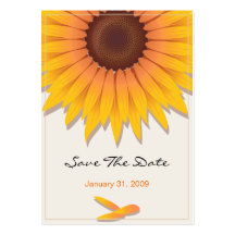 Sonnenblume, die Save the Date MiniCard Wedding is Visitenkarten Vorlage