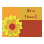 Sonnenblume-Farbblock-Adressenänderung Postkarte