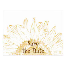 Sonnenblume-Grafik-Save the Date Mitteilung Postkarte