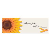 Sonnenblume-kundenspezifische Tabellen-Platzkarte Visitenkarten Vorlagen