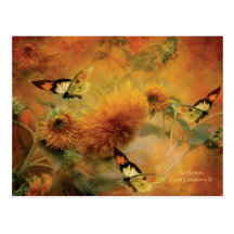 Sonnenblume-Kunst-Postkarte