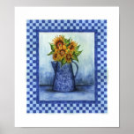 Sonnenblume-Landbevölkerung-Kunst-Plakat-Druck