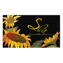 Sonnenblume-Monogramm-Visitenkarten