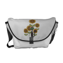 Sonnenblume-schwarze Katze Kuriertaschen