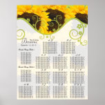 Sonnenblume-Sitzplatz-Diagramm-Tischnummern Plakatdruck