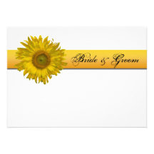 Sonnenblume-Streifen, der flache Briefpapier-Anmer Personalisierte Einladungskarten